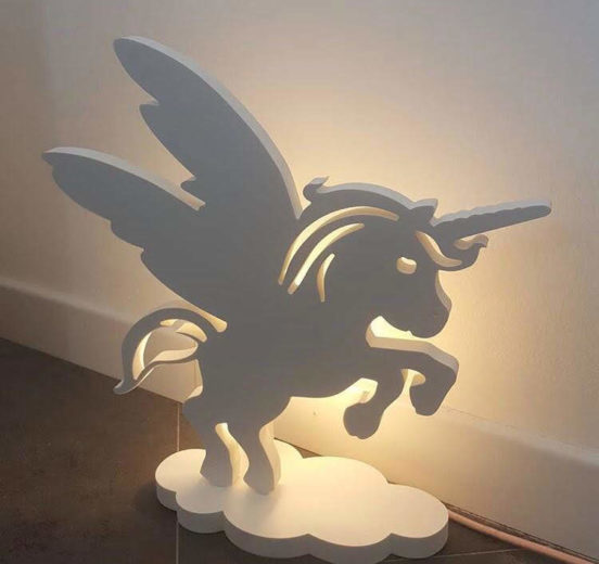 Lampada unicorno in PVC compatto